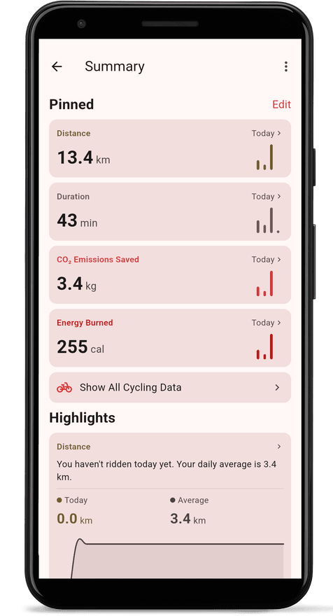 Android ride history