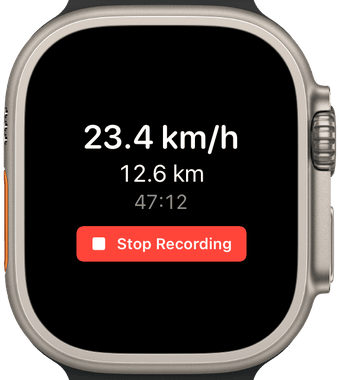 Apple Watch live ride stats