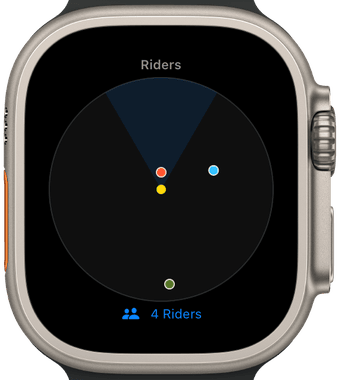 Apple Watch live rider map