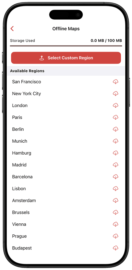 iPhone offline maps