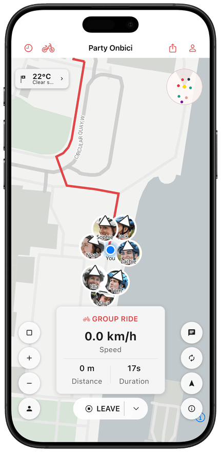 iPhone ride with friends