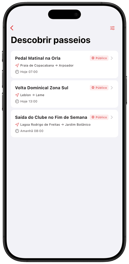 Descubra pedais em grupo perto de você
