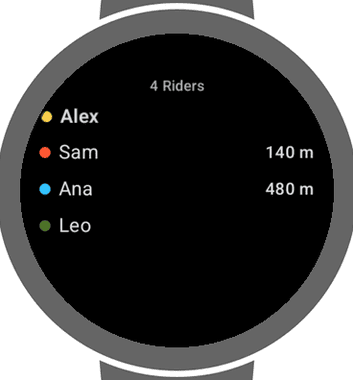 Wear OS ride participants